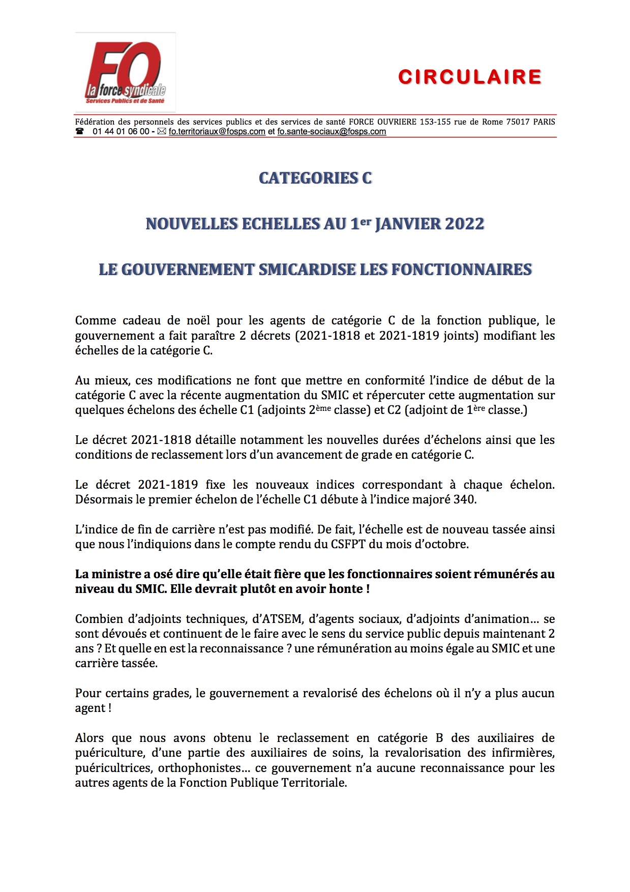 Augmentation Fonctionnaire Catégorie C 2025 Dori Nancie